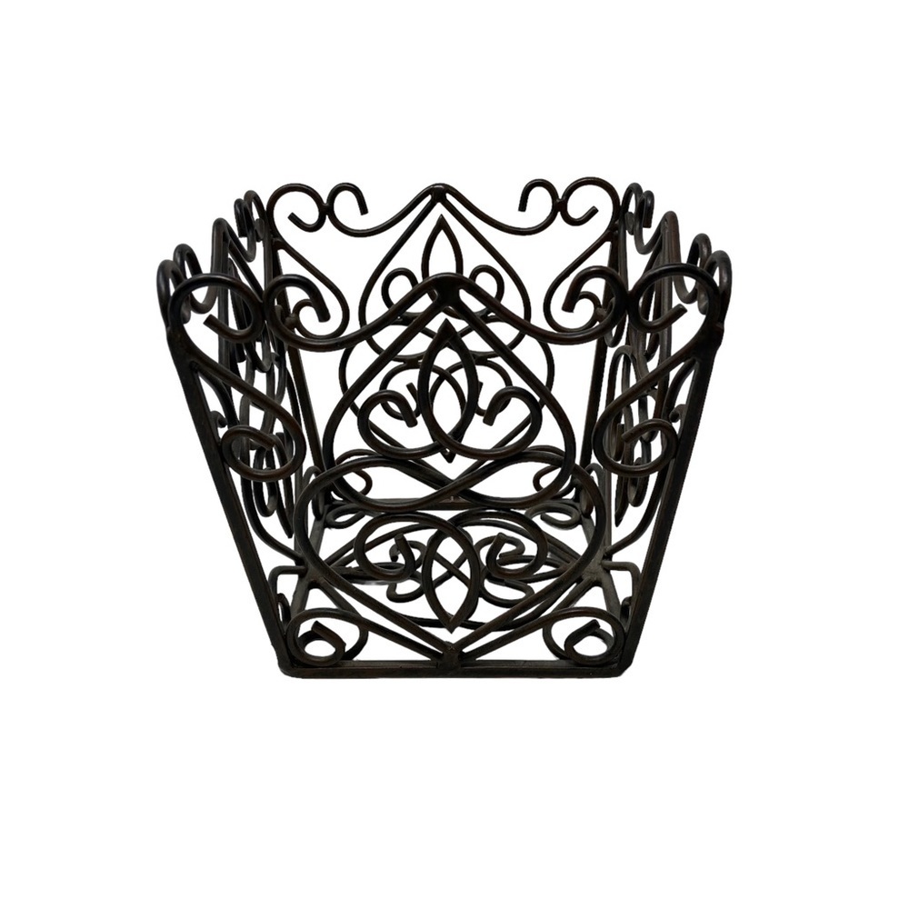 Southern Living at Home Small Wrought Iron | Metal Baskets 4.5”x4” - Picture 2 of 7